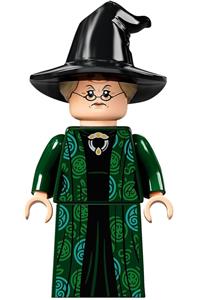 Professor Minerva McGonagall, Dark Green Robe and Cape, Hat with Hair hp274
