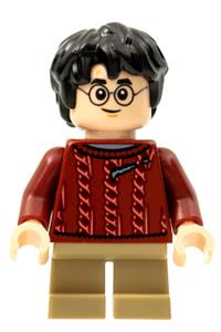 Harry Potter Minifigure - Harry Potter wearing a dark red torn sweater - hp278