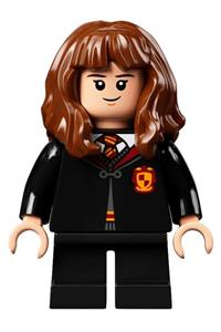 Hermione Granger Minifigure - Hermione Granger wearing Gryffindor robe, sweater, shirt and tie, with black short legs - hp282