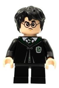 Harry Potter Minifigure - A minifigure of Gregory Goyle transformed into a Slytherin Robe-wearing version of Harry Potter - hp285