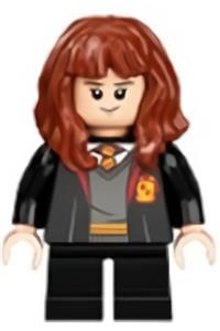 Hermione Granger, Gryffindor robe open, sweater, shirt and tie, black short legs hp315