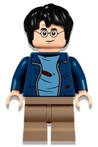 Harry Potter, Dark Blue Open Jacket with Tears and Blood Stains, Dark Tan Medium Legs hp326