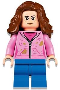 Hermione Granger Minifigure - Hermione Granger wearing a bright pink jacket with stains - hp327