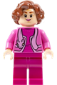 Dolores Umbridge, professor, wearing a dark pink jacket with a cat scarf - hp356