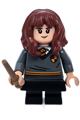 Hermione Granger, Gryffindor Sweater with Crest, Black Skirt, Black Short Legs with Dark Bluish Gray Stripes - hp368