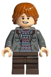 Ron Weasley Minifigure - Ron Weasley wearing a dark bluish gray jacket - hp382