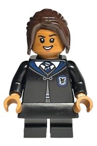 Ravenclaw Student Minifigure - Ravenclaw student with black skirt and short legs featuring dark bluish gray stripes - hp391