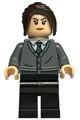 Pansy Parkinson wearing a dark bluish gray Slytherin cardigan sweater without crest and black legs - hp400