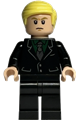 Draco Malfoy - black suit, Slytherin tie, neutral / scared - hp412