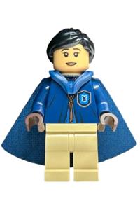 Cho Chang Minifigure - Cho Chang in Ravenclaw quidditch uniform with hood, cape, and dark blue color scheme - hp428
