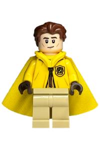 Cedric Diggory Minifigure - Cedric Diggory in Hufflepuff Quidditch uniform with yellow cape and hood - hp429
