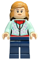 Lavender Brown wearing a light aqua cardigan - hp432