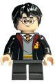 Harry Potter with Gryffindor robe open, black short legs, with a grin and an open mouth smile - hp438