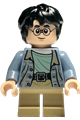 Harry Potter with sand blue jacket, dark tan short legs, and broken glasses - hp449