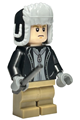 Draco Malfoy with black jacket, dark tan medium legs, and black ushanka hat - hp461