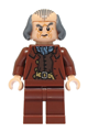 Argus Filch bald on top, wearing a reddish brown jacket and plain legs - hp478