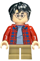 Harry Potter- dark red plaid flannel shirt, dark tan short legs - hp481