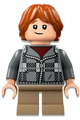 Ron Weasley with dark bluish gray plaid jacket and dark tan short legs - hp496
