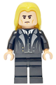 Lucius Malfoy with bright light yellow hair, wearing a black suit and plain legs - hp526