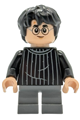 Harry Potter with a black striped sweater and dark bluish gray short legs - hp538