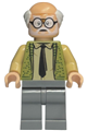 Ernie Prang with a half bald head, wearing an olive green vest knit and dark bluish gray legs - hp545