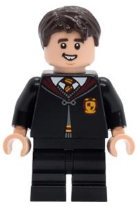 Neville Longbottom Minifigure - Neville Longbottom wearing a Gryffindor robe clasped and black medium legs - hp549