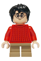 Harry Potter wearing a red sweater and dark tan short legs - hp551