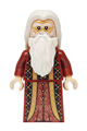 Albus Dumbledore with white hair wearing a dark red robe with gold hem - hp560