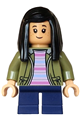 Cho Chang wearing an olive green jacket and dark blue short legs - hp576