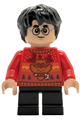 Harry Potter wearing a red holiday sweater with black short legs - hp589