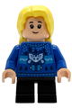 Luna Lovegood wearing a blue holiday sweater and black short legs - hp594