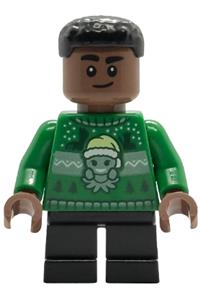 Blaise Zabini Holiday Sweater - Blaise Zabini wearing a green holiday sweater and black short legs - hp595