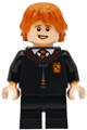 Ron Weasley wearing a Gryffindor robe clasped with black medium legs and an open mouth smile - hp604