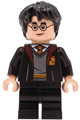Harry Potter with thick, messy hair wearing an open Gryffindor robe and black medium legs - hp605