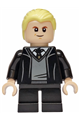 Draco Malfoy wearing a Hogwarts robe, black tie, and a grin - hp608