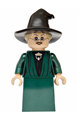 Professor Minerva McGonagall wearing a dark green robe, plain skirt, and hat with hair - hp609