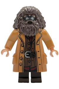 Rubeus Hagrid Minifigure - Rubeus Hagrid with a medium nougat topcoat with buttons and goggles - hp613
