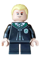 Draco Malfoy with a grin/surprised expression wearing a black Slytherin robe and short legs - hp622