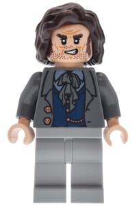 Mr. Borgin Minifigure - Mr. Borgin with a dark bluish gray jacket and light bluish gray legs - hp634