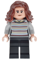 Hermione Granger wearing a striped sweater with a tan shirt collar and black legs - hp641
