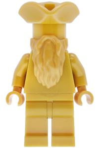 Ministry of Magic Statue Minifigure - Statue of the Ministry of Magic wearing a pirate hat with a gold monochrome beard - hp646