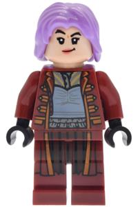 Nymphadora Tonks Minifigure - Nymphadora Tonks with medium lavender hair wearing a dark red outfit - hp652