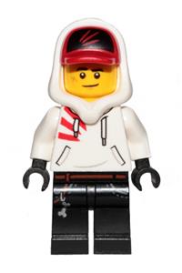 Jack Davids with white hoodie with cap and hood hs009