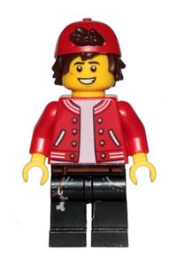 Jack Davids Minifigure - Jack Davids with red jacket with backwards cap - hs052