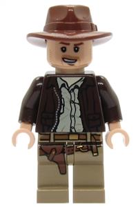 Indiana Jones Minifigure - Minifigure of Indiana Jones with an open-mouth grin - iaj044