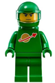 Classic Green Spaceman with airtanks and motorcycle - idea007