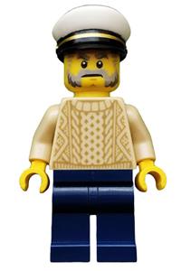 Captain Minifigure - Captain with tan torso and white cap - idea032