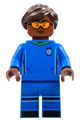 Soccer Player, Female, Blue Uniform, Reddish Brown Skin, Dark Brown Hair, Orange Goggles - idea138