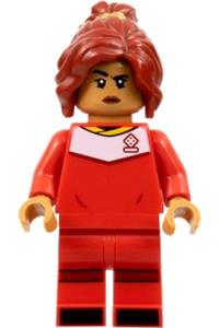Soccer Player, Female, Red Uniform, Medium Nougat Skin, Dark Red Ponytail idea141