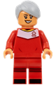 Soccer Player, Female, Red Uniform, Nougat Skin, Light Bluish Gray Hair - idea143